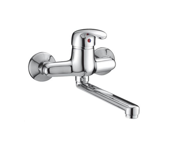 Dřezová Stěnová Baterie S Rovným Ramínkem, Rozteč 150 Mm, Klik-klak - Chrom - Perla