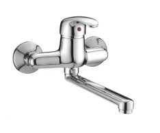 Dřezová Stěnová Baterie S Rovným Ramínkem, Rozteč 150 Mm, Klik-klak - Chrom - Perla