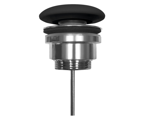Kerasan Umyvadlová Výpust 5/4“, Click-clack, Velká Zátka, 5-65mm, Keramika, černá Mat