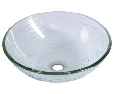 Sapho Ripple Skleněné Umyvadlo Na Desku ø 42cm, čirá S Motivem