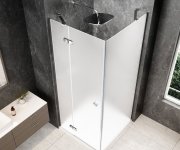 Polysan Globe Chrome čtvercový Sprchový Kout 800x800mm, Matné Sklo, Levé