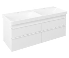 Sapho Sitia Dvojumyvadlová Skříňka 116x50x44,2cm, 4xzásuvka, Bílá Mat