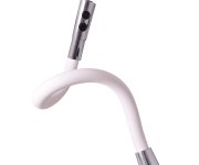 Dřezová baterie s flexibilním ramínkem AMUR chrom/bílá 3/8" AM719.0/12B