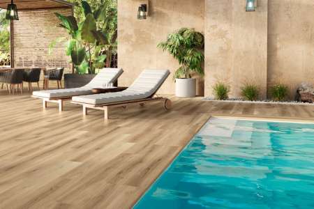 Protiskluzná dlažba k bazénu APE KOEN CARAMELLO 20x120 Anti-slip