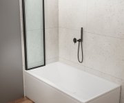Aqualine Wila Vanová Zástěna 900x1400mm Skládací, černá, čiré Sklo