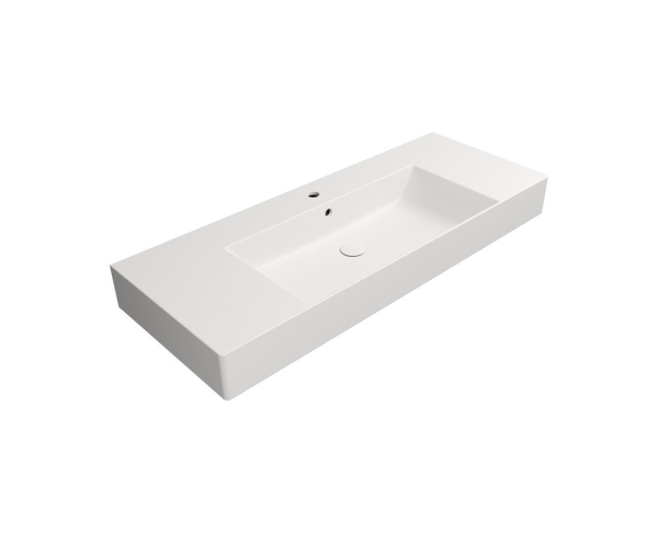 Gsi Kube X Keramické Umyvadlo 120x47cm, S Odkládacími Plochami, Broušená Spodní Hran