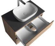 Aqualine Altair Skříňka S Deskou 78,5 Cm, Dub Emporio/antracit Břidlice