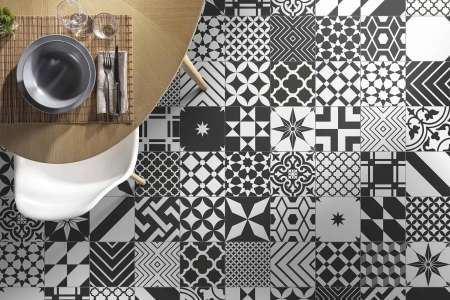 Black&White Mix - směs 44 různých černobílých dekorů ve formátu 20,5x20,5 (Xclusive)