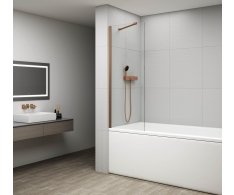 Polysan Fisa Vanová Zástěna 600x1500mm, Měď Mat, čiré Sklo