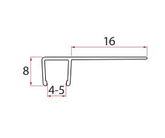 Aqualine Set Svislých Těsnění Pro Sklo 5/5mm, 1820mm (2ks)