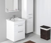 Aqualine Vega Skříňka Vysoká S Košem, 40x150x31cm, Bílá