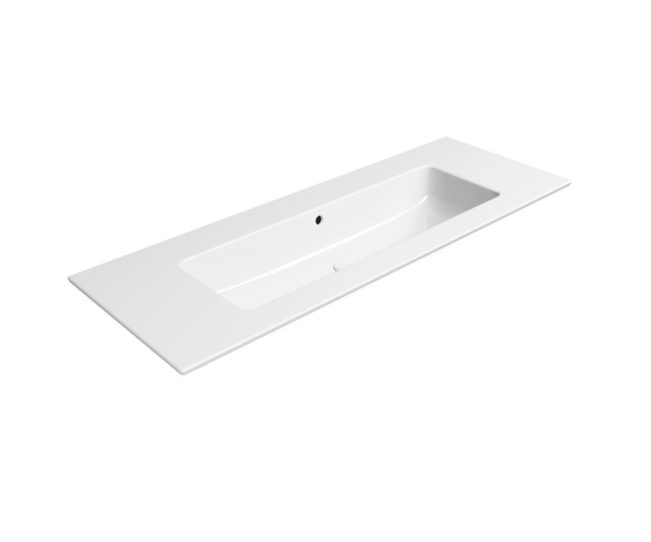 Gsi Pura Keramické Umyvadlo Slim 122x46cm, Bez Otvoru, Bílá Extraglaze