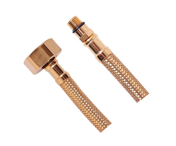 Sapho Flexibilní Nerezová Hadice M10x3/8", 35cm, Zlato