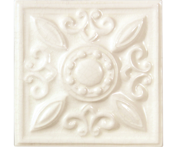 Retro dekor Grazia Essenze Neoclassico Bianco Cracquele 13x13 Luc. - béžová
