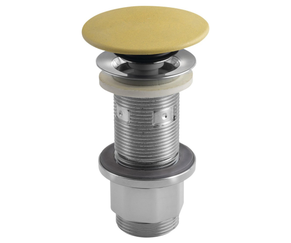 Sapho Umyvadlová Výpust 5/4“, Click-clack, Betonová Zátka, 10-80mm, žlutá Mat