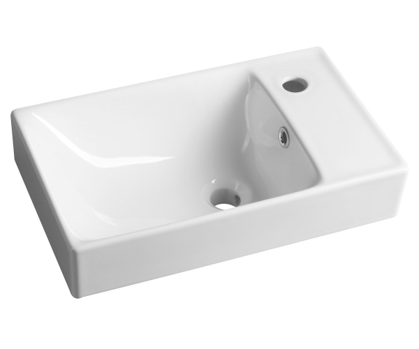 Cerastyle Nuali Keramické Umývátko 50x30cm, Baterie Vpravo, Bílá