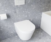 WC Flow RimOff set, včetně sedátka SoftClose - WC Flow RimOff set, závěsný, bílá X01985