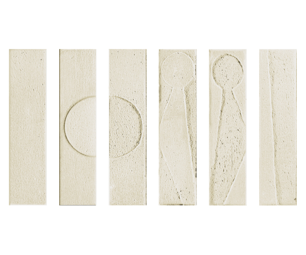 Dlažba jako cihla Settecento Koine Alphabet Gesso 4,5x18,6 - béžová