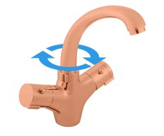 TERMOSTATICKÁ - Umyvadlová baterie bez výpusti ZLATÁ RŮŽOVÁ - kartáčovaná 1/2" TRM26.5ZRK