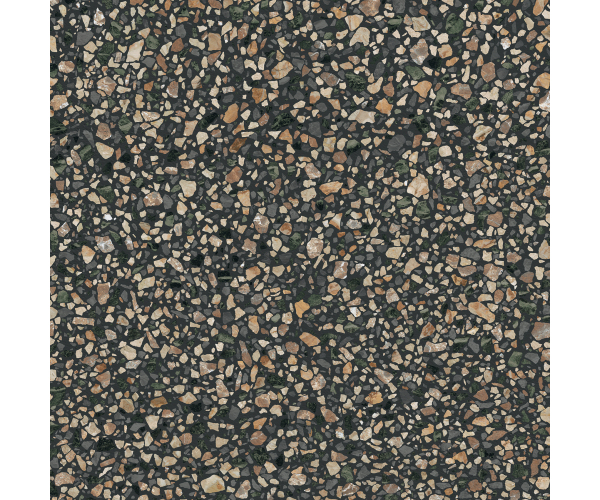 Dlažba jako terrazzo Caesar Civic Multicolor Black 60x60 Mat. Rett. - antracitová