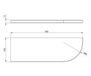 Sapho Abeline Rohová Polička Rockstone 300x100mm, Excentrická, Bílá Mat