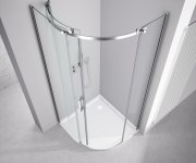 Polysan Thron Square čtvrtkruhová Sprchová Zástěna 900x900mm, čiré Sklo, Levá