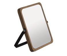 Gedy Midori Kosmetické Zrcátko Na Postavení, 162x185mm, Oboustranné, černá/bambus