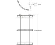 Sapho X-round E Skl. Polička Roh. Trojitá S Hrazdou, 270x660x270mm, Chrom