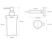 Sapho X-steel Dávkovač Mýdla 230ml, Mléčné Sklo, Nerez Mat