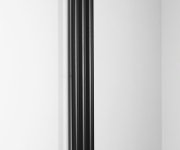 Sapho Pilon Otopné Těleso 196x1800mm, Se Třemi Háčky Pro Ručník, černá Mat