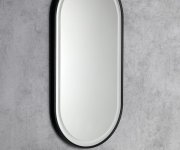 Sapho Kaira Oválné Zrcadlo S Led Osvětlením 45x90cm, černá Mat