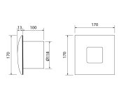 Cata Silentis 12 Koupelnový Ventilátor Axiální, 20w, Potrubí 120mm, Bílá