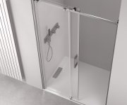 Polysan Thron Square Sprchové Dveře 1600 Mm, Hranaté Pojezdy, čiré Sklo