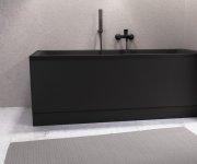Polysan Plain Panel čelní 180x59cm, černá Mat, Pravý