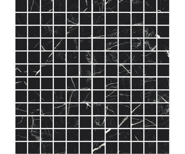 Mozaika jako mramor Fioranese Marmorea Port Laurent effect MOSAICO 30x30 (2,5x2,5) Luc. Rett. - černá