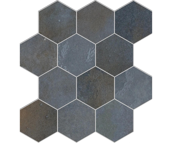 Mozaika jako beton EdimaxAstor Home MosaicoEsagono Bluelagoon 30X34 Matt. Rett. - antracitová