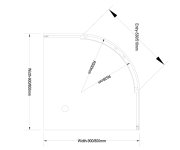 Aqualine Arleta čtvrtkruhová Sprchová Zástěna 800x800mm, čiré Sklo