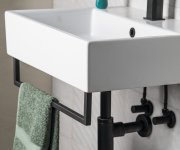 Aqualine Hang Držák Ručníků Pod Umyvadlo 665x98mm, černá Mat