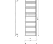 Sapho Metro-e Elektrické Otopné Těleso Rovné 600x1620mm, 800 W, Bílá