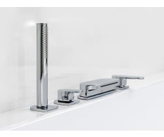 Vanová baterie na okraj vany Chrome, 4-otvorová - napouštění vodopád - CR 025.00CR V