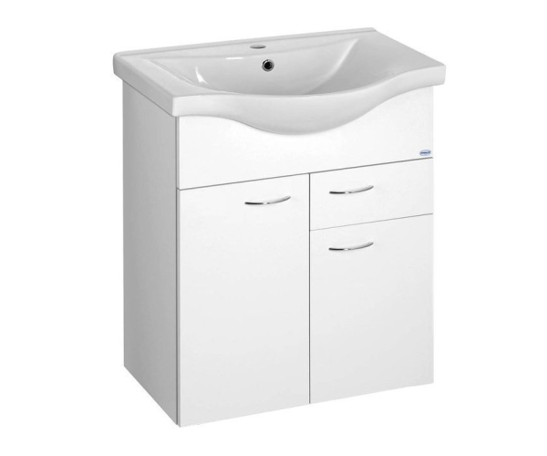 Aqualine Keramia Fresh Umyvadlová Skříňka, 1 Zásuvka, 60,6x74x34cm, Bílá