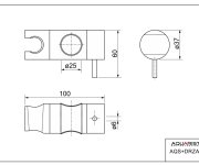 02098c12 - Pevné Teleskopické Rameno Sprchy, Délka 745-1195 Mm, Držák Ruční Sprchy, Převlečná Matka 1/2" - Tevere AQS02098