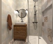 Vizualizace retro koupelny ve stylu patchwork s obklady Bestile Pames Bistrot