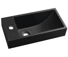 Sapho Ariana Umývátko, Litý Mramor, 50x25cm, Baterie Vlevo, černá Mat