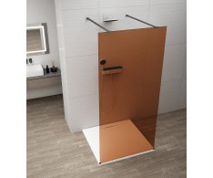 Polysan Esca Black Matt Jednodílná Sprchová Zástěna Do Prostoru, Sklo Marron, 1200 Mm