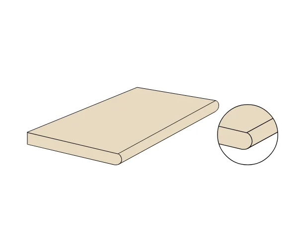 2cm dlažba jako kámen Coem Sinai Dorato Elemento Bordo Tondo 30x60,4 Matt. Rett. - béžová