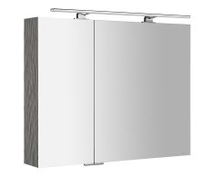Sapho Mirró Galerka S Led Osvětlením, 90x70x16cm, Dub Stříbrný