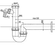 Sifon Trubkový S Převlečnou Maticí 6/4" A Přípojkou ALC-A81-DN40