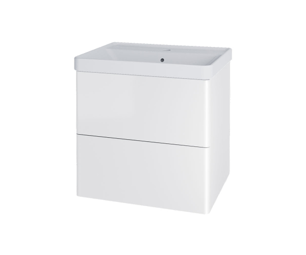 Mereo Siena, Koupelnová Skříňka S Keramickým Umyvadlem 61 Cm, Bílá Lesk