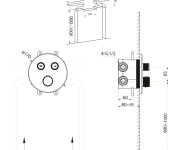 Sapho Smart Select Podomítková Sprchová Termostatická Baterie, Box, 2 Výstupy, Chrom